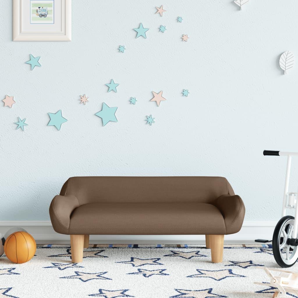 Sofa til børn 70x40x24 cm stof brun