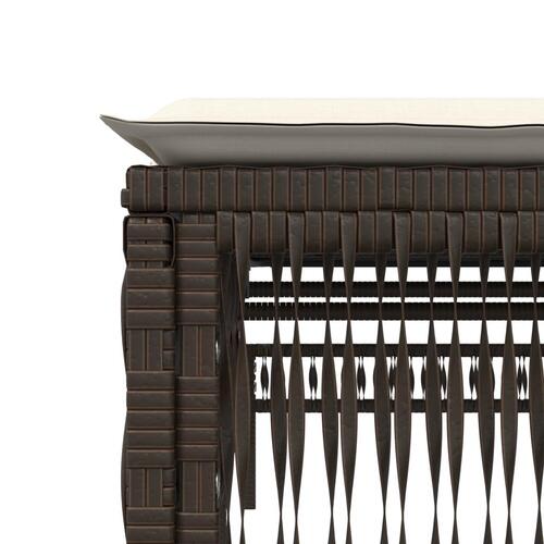 Liggestole 2 stk. med bord polyrattan brun