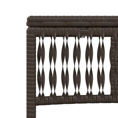 Liggestole 2 stk. med bord polyrattan brun