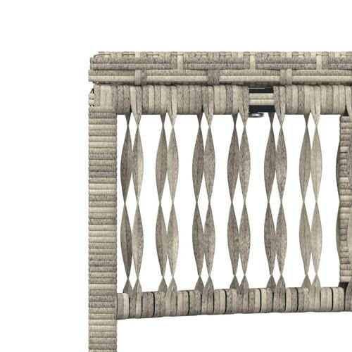 Liggestole 2 stk. med bord polyrattan lysegrå