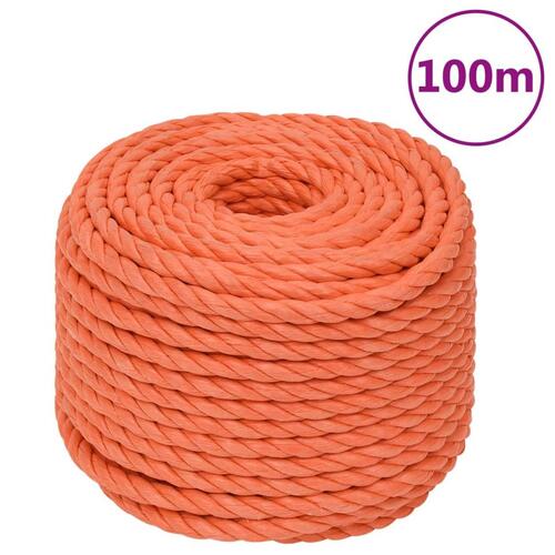 Arbejdsreb 20 mm 100 m polypropylen orange