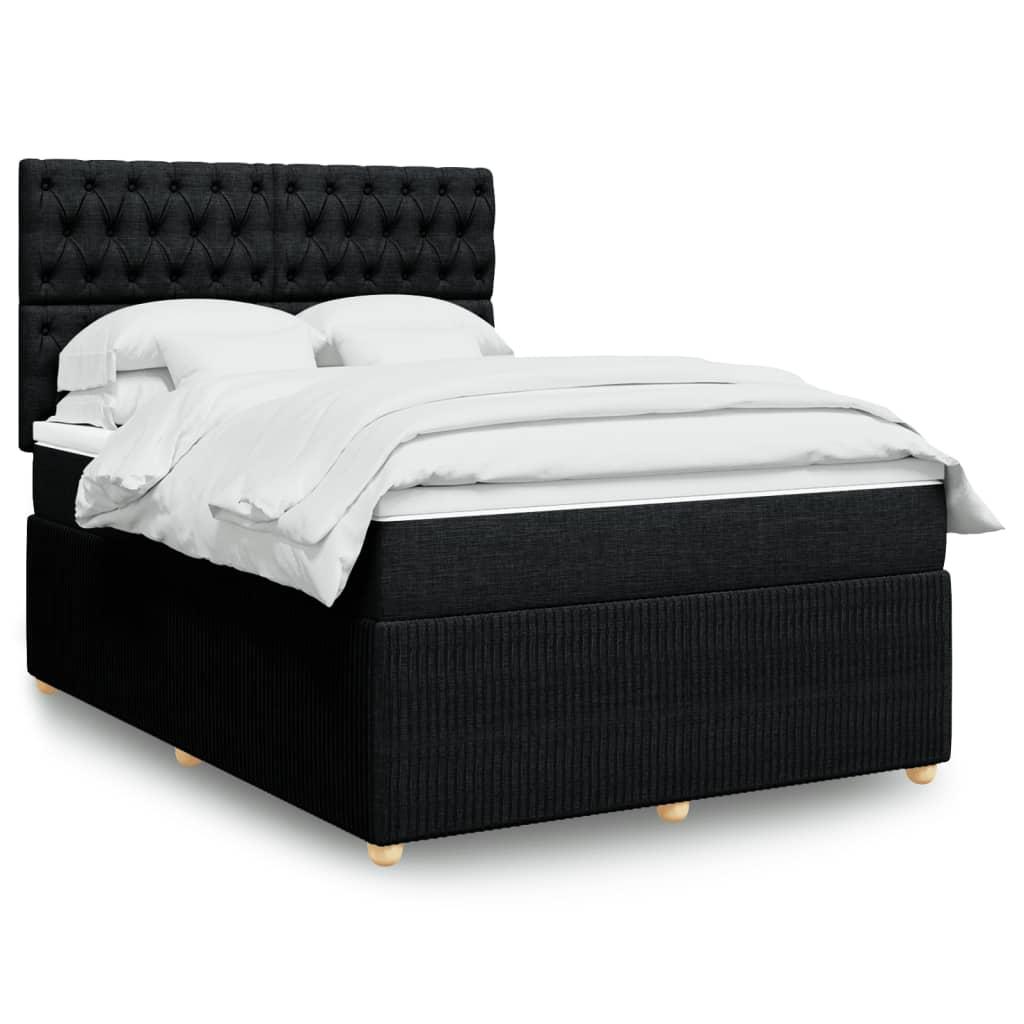 Kontinentalseng med madras 140 × 190 cm - stof, sort
