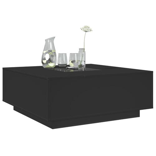 Sofabord med Infinity LED-lys 100x100x40 cm sort