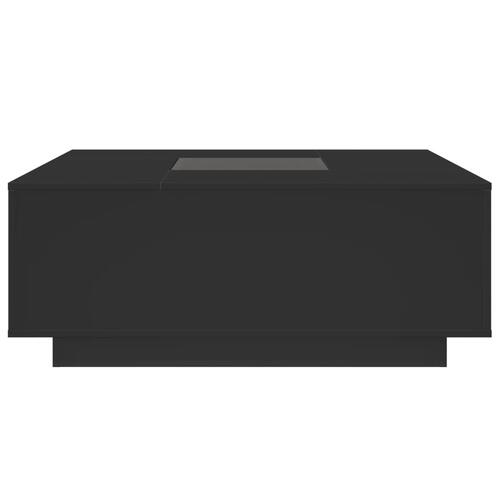 Sofabord med Infinity LED-lys 100x100x40 cm sort