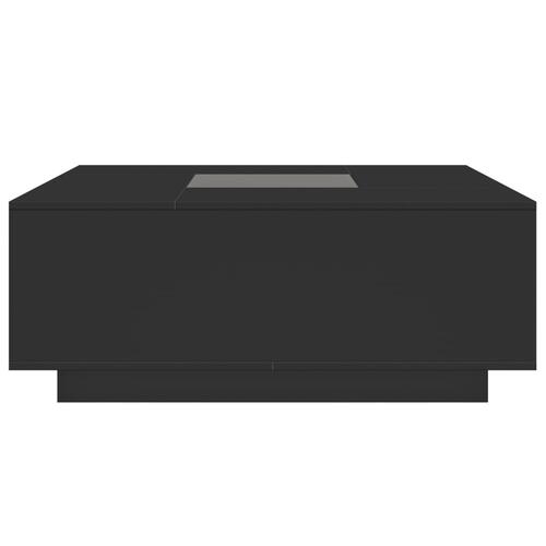 Sofabord med Infinity LED-lys 100x100x40 cm sort