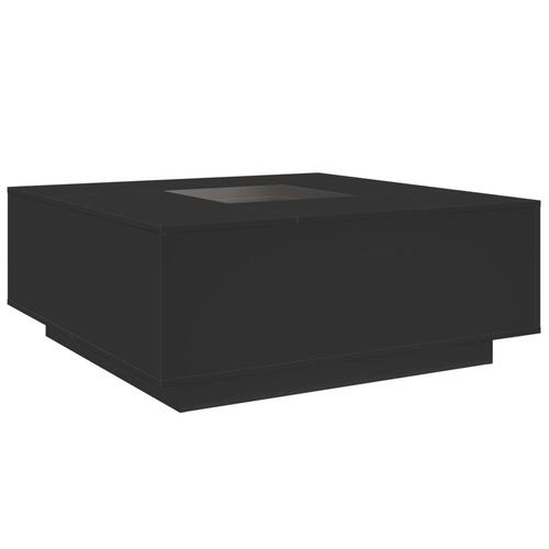 Sofabord med Infinity LED-lys 100x100x40 cm sort
