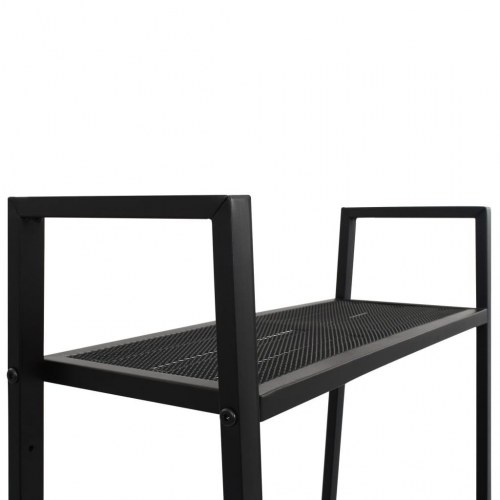 Bogreol i stigeform 4 etager metal sort