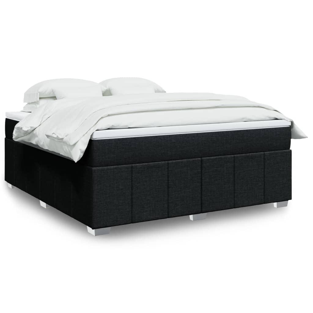 Kontinentalseng med madras og topmadras 180×200 cm - stof, sort billede