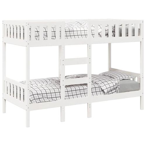 Køjeseng 80x200 cm massivt fyrretræ hvid