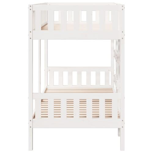Køjeseng 80x200 cm massivt fyrretræ hvid