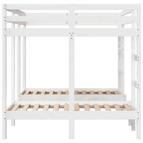 Tredobbelt køjeseng 140x200/70x140 cm massivt fyrretræ hvid