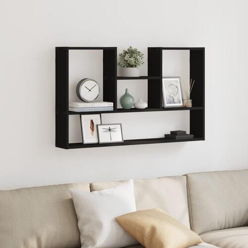 Vægreol 99x15x60 cm konstrueret træ sort