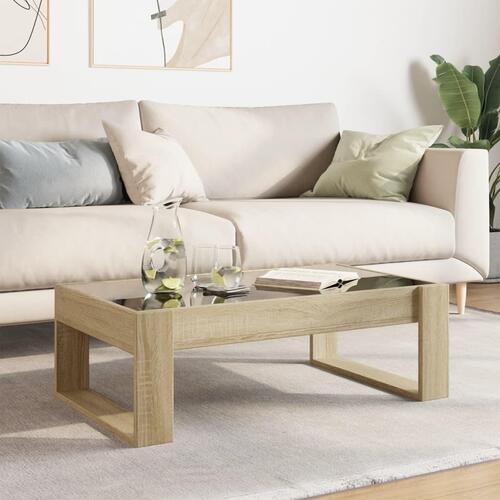 Sofabord med Infinity LED-lys 90x53x30 cm sonoma-eg