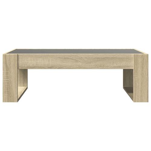 Sofabord med Infinity LED-lys 90x53x30 cm sonoma-eg