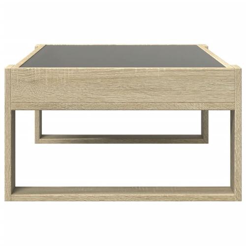 Sofabord med Infinity LED-lys 90x53x30 cm sonoma-eg