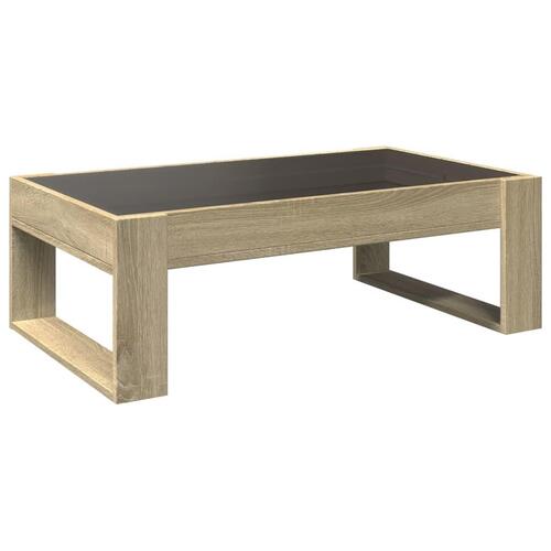 Sofabord med Infinity LED-lys 90x53x30 cm sonoma-eg