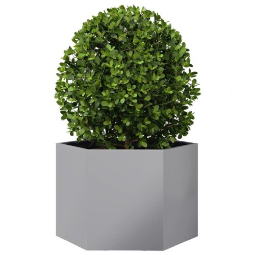 Sekskantet plantekasse 69 × 60 × 45 cm i galvaniseret stål - uden bund