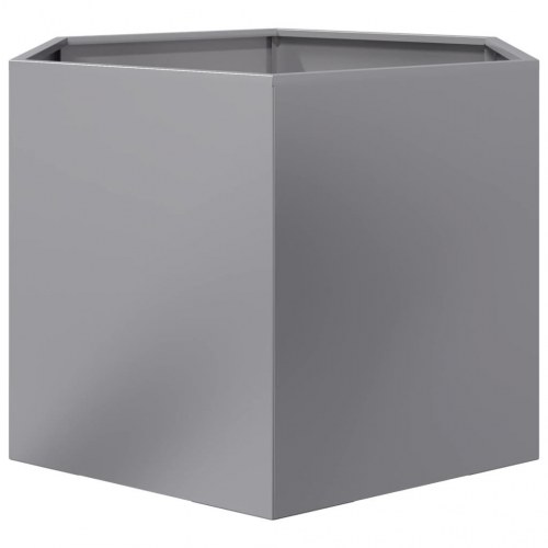 Sekskantet plantekasse 69 × 60 × 45 cm i galvaniseret stål - uden bund