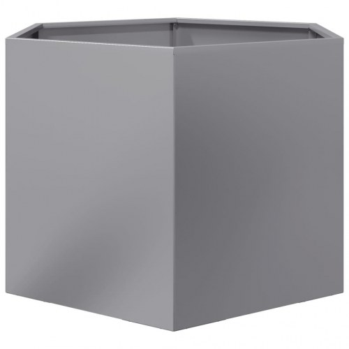 Sekskantet plantekasse 69 × 60 × 45 cm i galvaniseret stål - uden bund