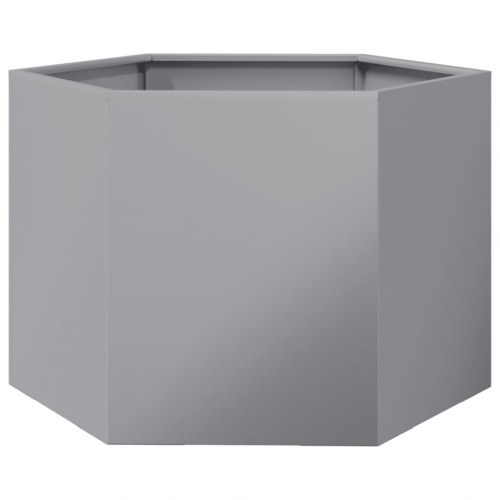 Sekskantet plantekasse 69 × 60 × 45 cm i galvaniseret stål - uden bund