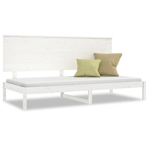 Daybed uden madras 90x200 cm massivt fyrretræ hvid