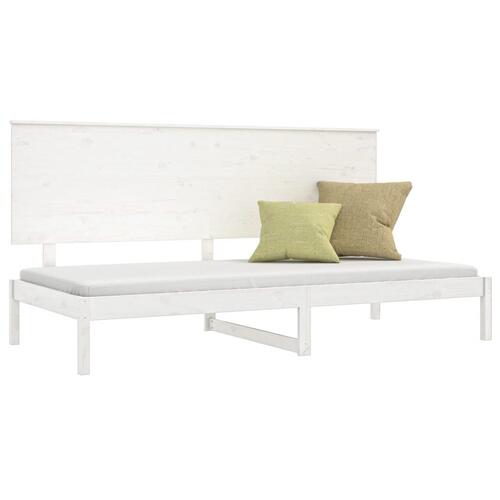 Daybed uden madras 90x200 cm massivt fyrretræ hvid