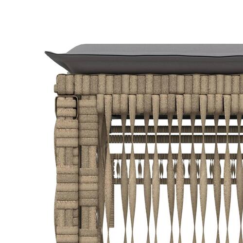 Liggestole 2 stk. med bord polyrattan beige
