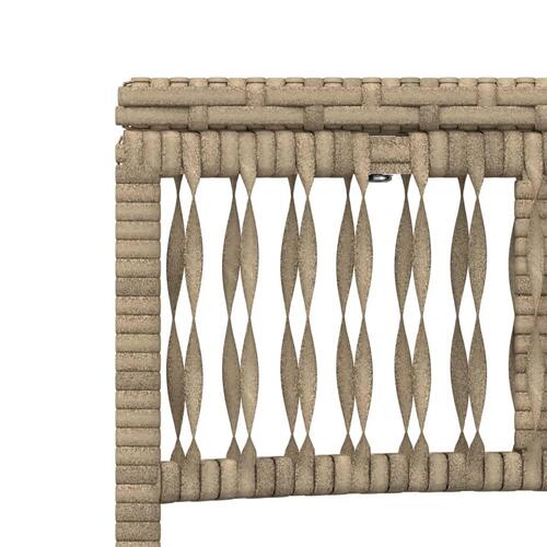 Liggestole 2 stk. med bord polyrattan beige