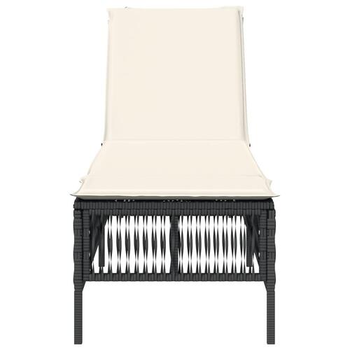 Liggestol med hynde polyrattan sort