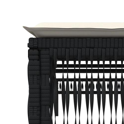 Liggestol med hynde polyrattan sort