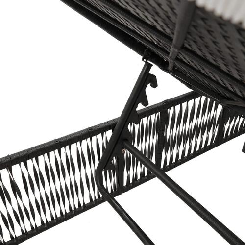 Liggestol med hynde polyrattan sort