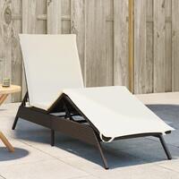 Liggestol med hynde polyrattan brun
