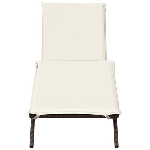 Liggestol med hynde polyrattan brun