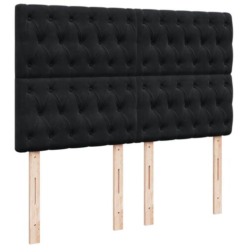 Kontinentalseng med madras 140x190 cm fløjl sort