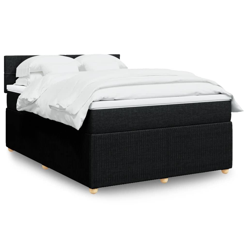 Kontinentalseng med madras og topmadras 160x200 cm - sort stof billede