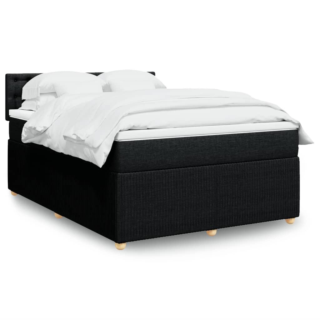 Kontinentalseng med madras og topmadras 160×200 cm - sort stof billede