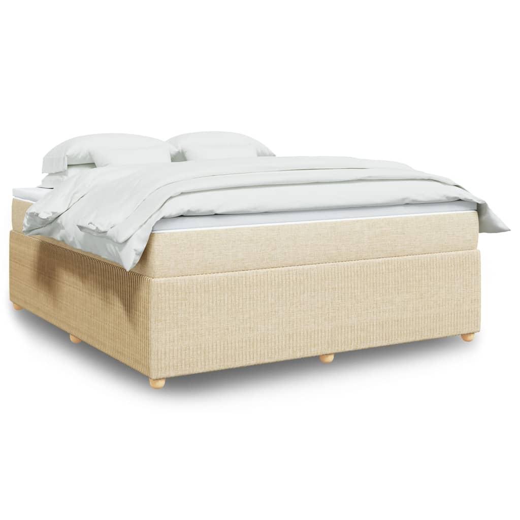 Kontinentalseng med madras og topmadras 180×200 cm - stof, cremefarvet billede