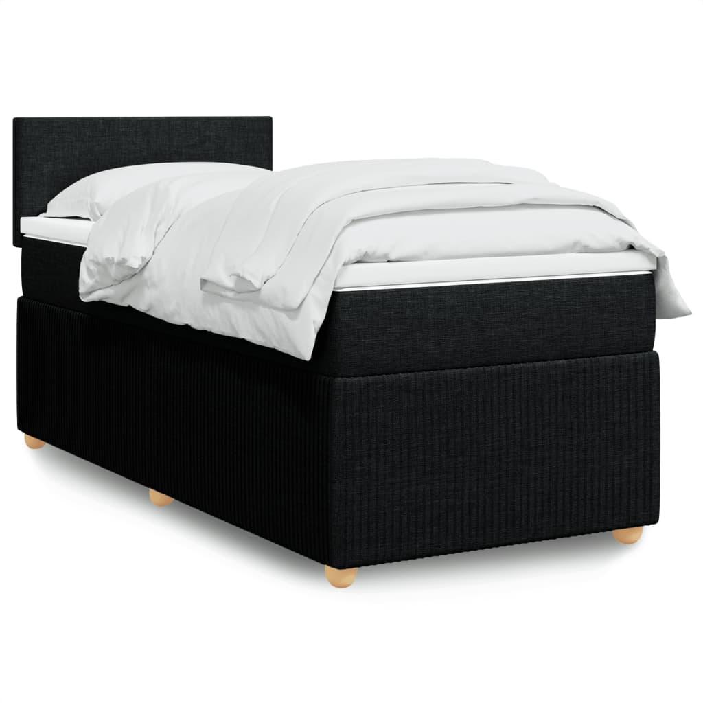 Kontinentalseng med madras 100x200 cm stof sort billede
