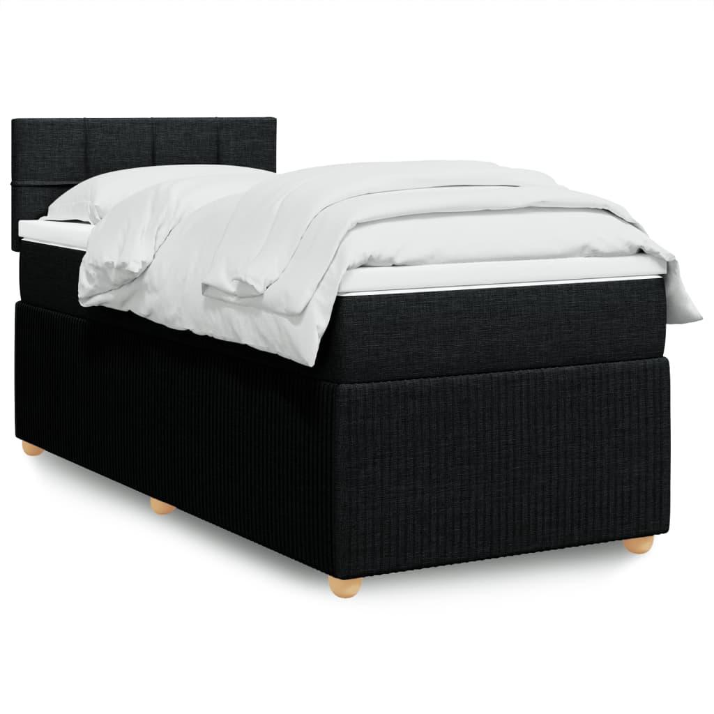 Kontinentalseng med madras 80x200 cm stof sort billede