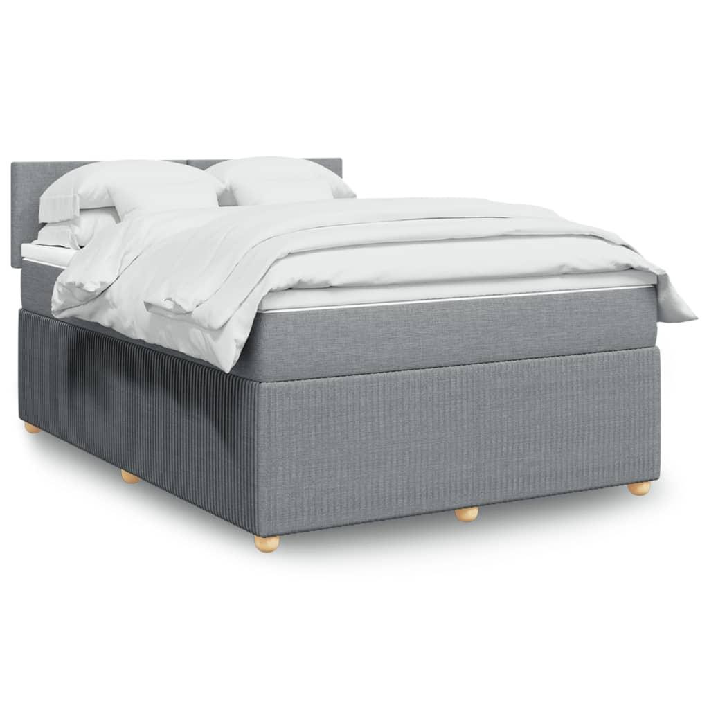 Kontinentalseng 160x200 cm stof lysegrå billede