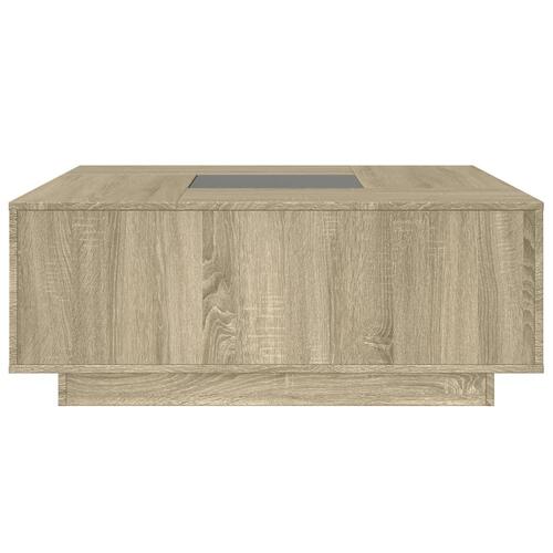 Sofabord med Infinity LED-lys 100x100x40 cm sonoma-eg