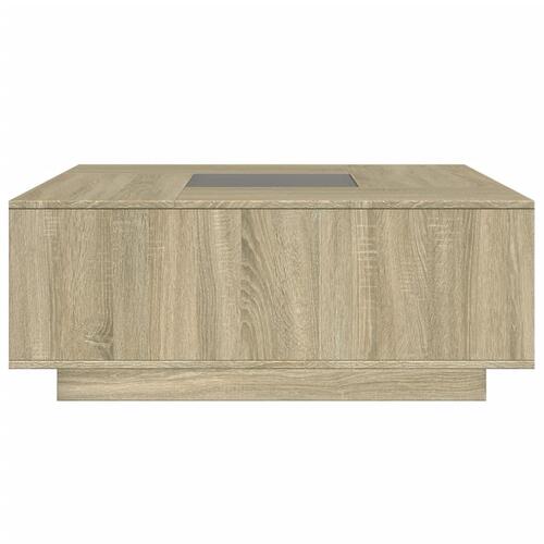 Sofabord med Infinity LED-lys 100x100x40 cm sonoma-eg