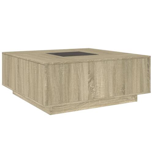 Sofabord med Infinity LED-lys 100x100x40 cm sonoma-eg
