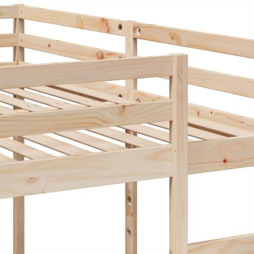 Tredobbelt køjeseng 140x200/70x140 cm massivt fyrretræ