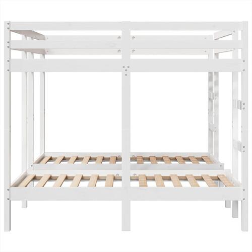 Tredobbelt køjeseng 140x200/70x140 cm massivt fyrretræ hvid