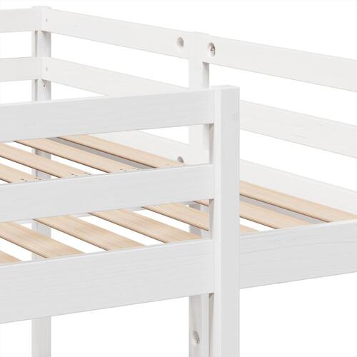 Tredobbelt køjeseng 140x200/70x140 cm massivt fyrretræ hvid
