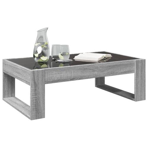 Sofabord med Infinity LED-lys 90x53x30 cm grå sonoma-eg