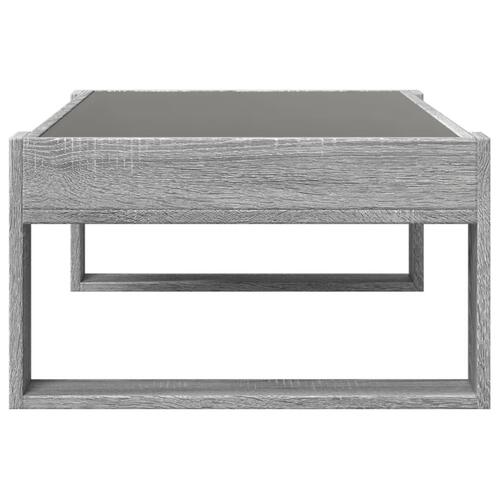 Sofabord med Infinity LED-lys 90x53x30 cm grå sonoma-eg