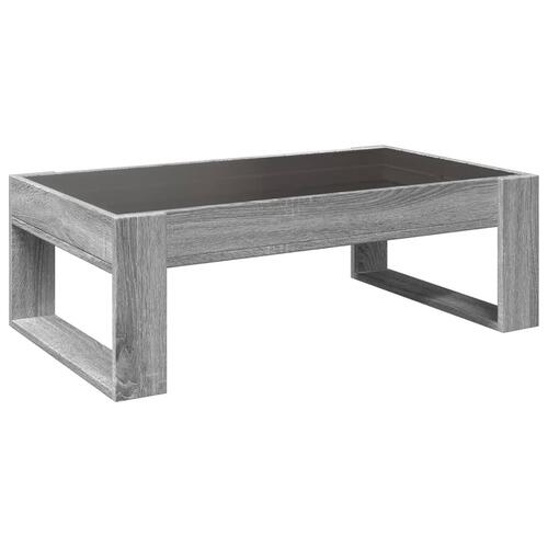 Sofabord med Infinity LED-lys 90x53x30 cm grå sonoma-eg