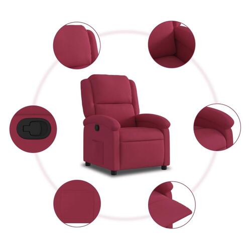 Lænestol velour vinrød
